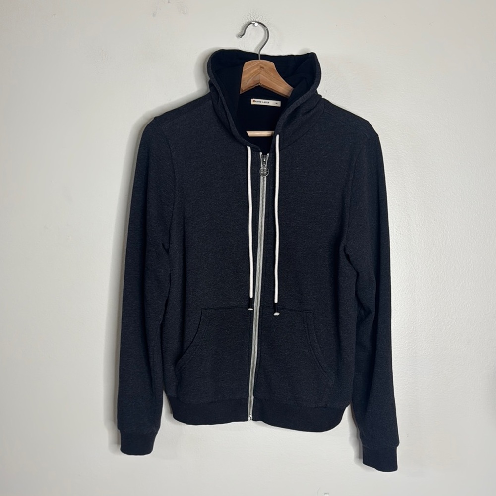 Marine Layer Black Zip Up Sweater